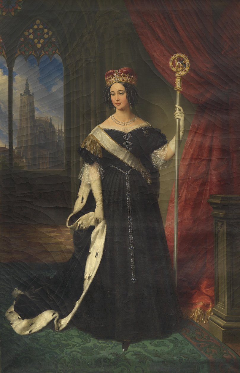Erzherzogin Maria Theresia, Königin von Neapel-Sizilien als Äbtissin des adeligen Damenstiftes am Prager Hradschin av Johann Ender