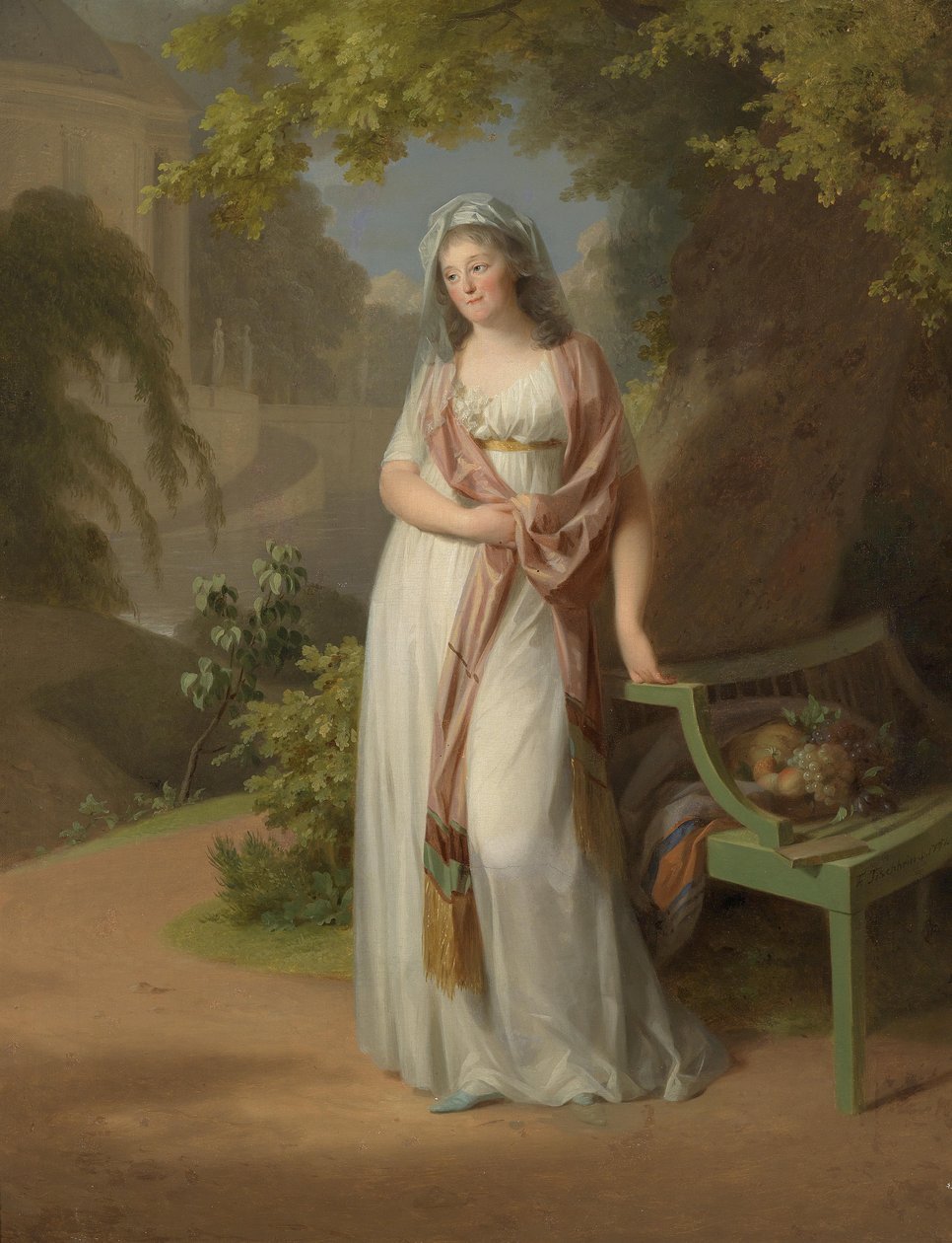 Portrait of Luise von Anhalt-Dessau (1750-1811) av Johann Friedrich August Tischbein