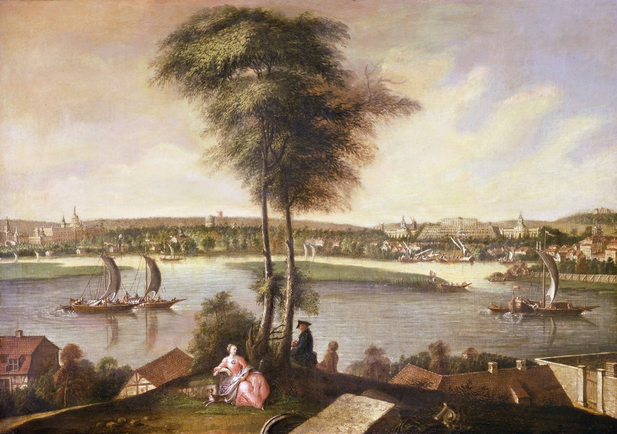 Utsikt över parken Sanssouci från Brauhausberg, 1772 av Johann Friedrich Meyer
