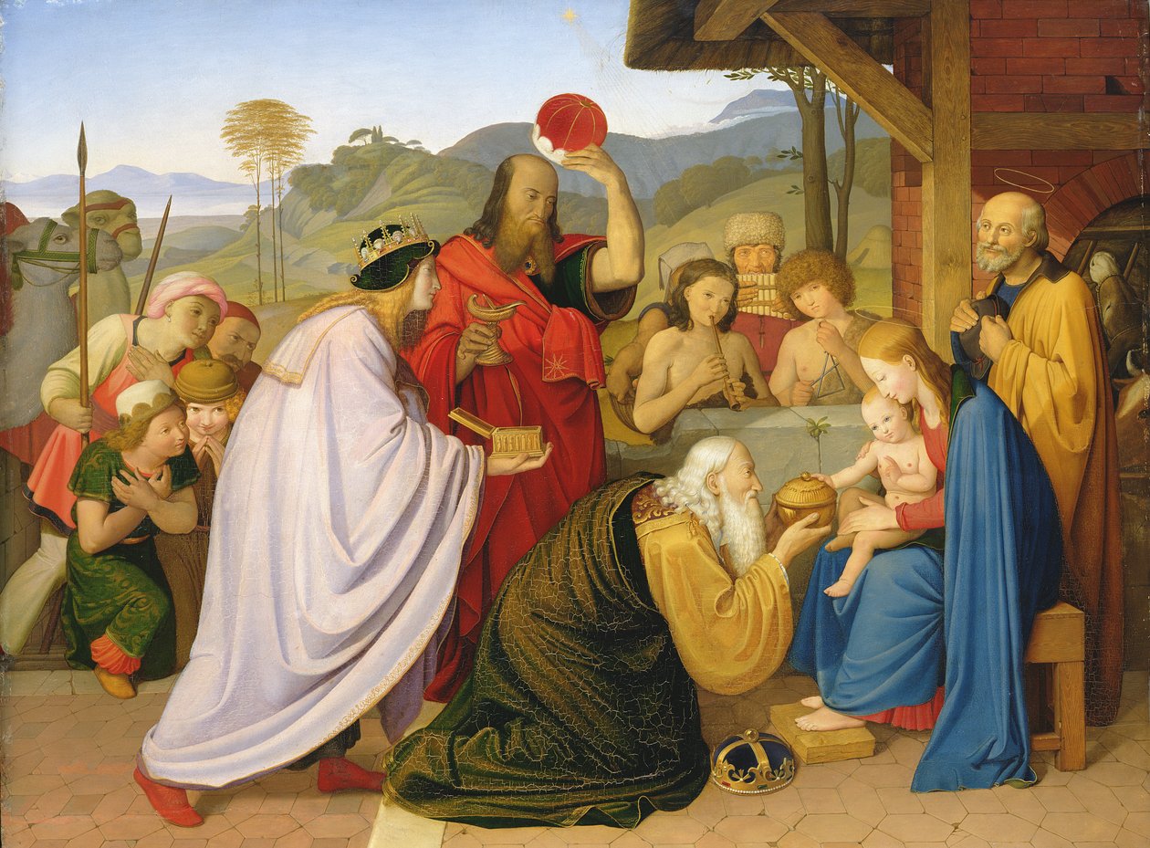 Konungarnas tillbedjan, 1813 av Friedrich Overbeck