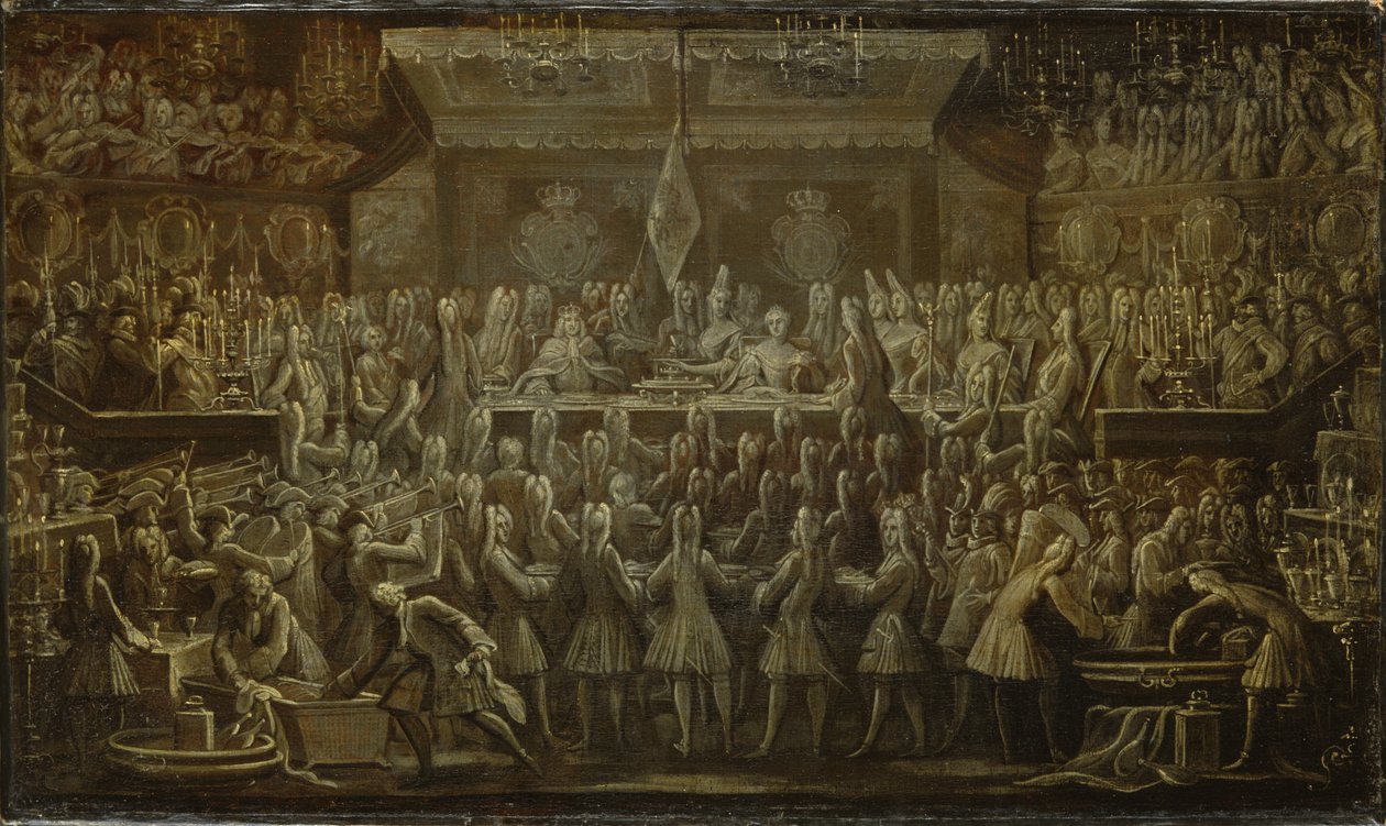 Preussisk kröningsmiddag för Fredrik I, 1701 av Johann Friedrich Wentzel