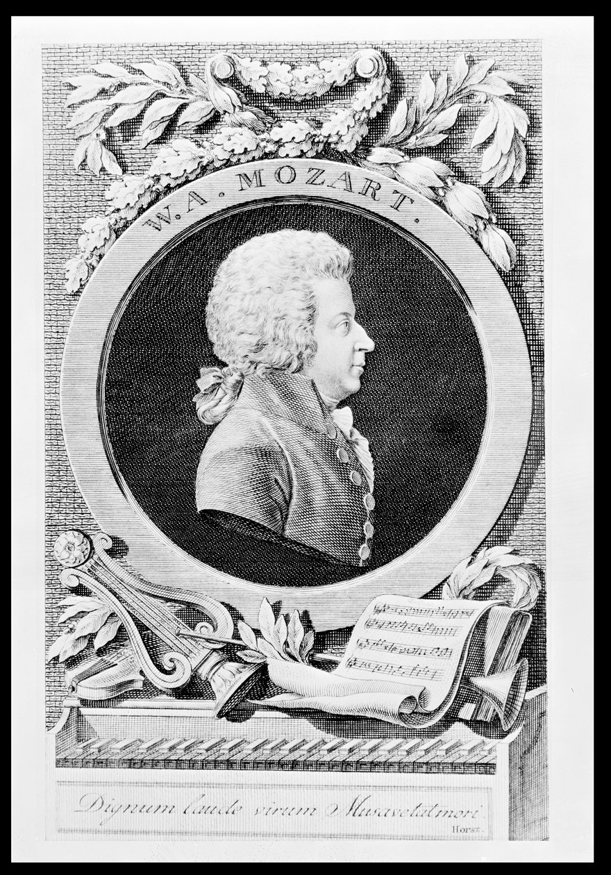 Minnesmärke över Wolfgang Amadeus Mozart (1756-91) österrikisk kompositör, 1789 av Johann Georg Mansfeld