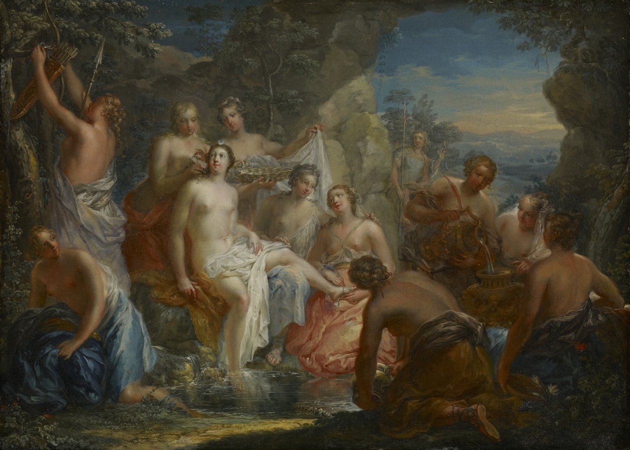 The Bath of Diana, ca 1730 (olja på koppar) av Johann Georg Platzer