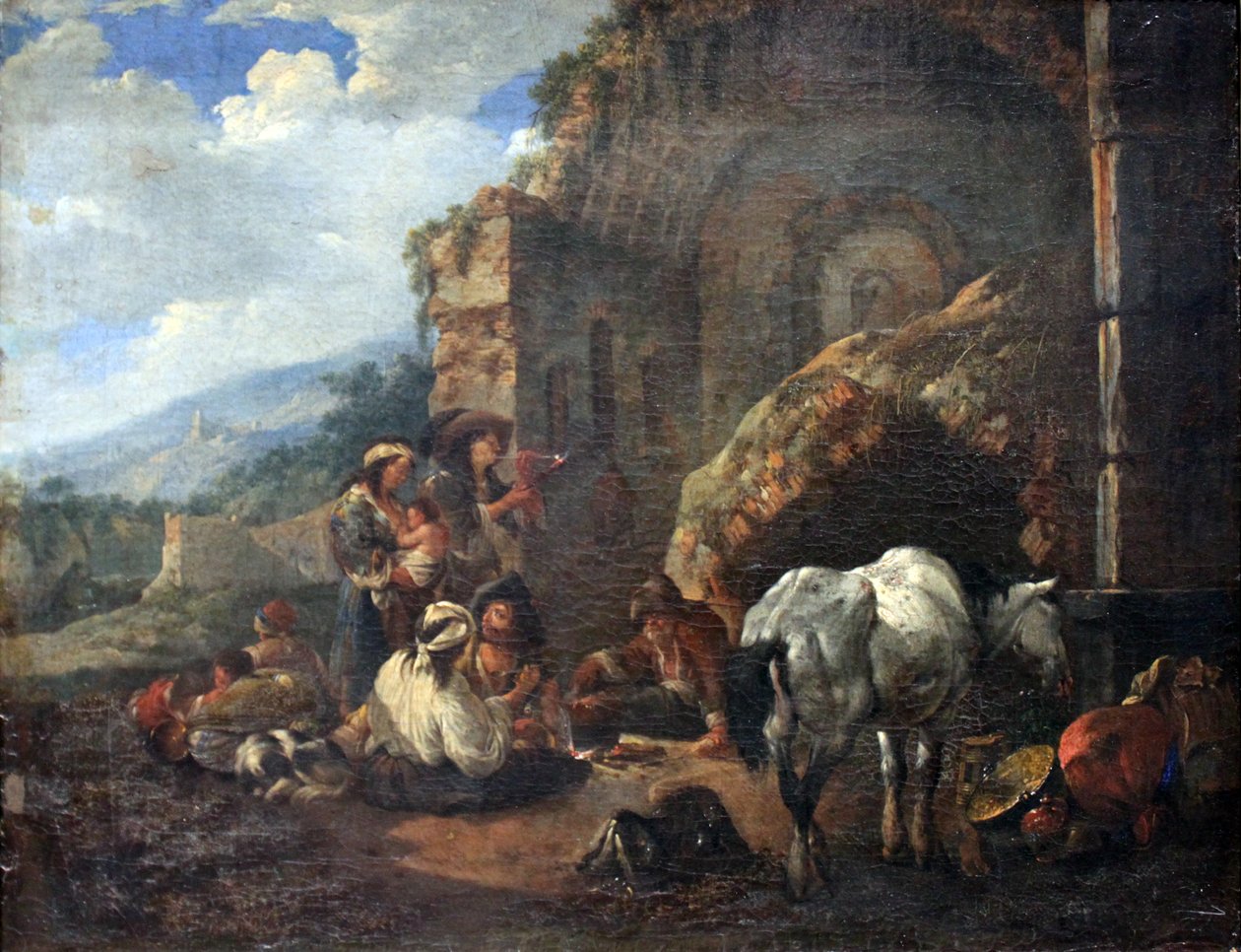 Zigenarläger i en romersk ruin av Johann Heinrich Roos