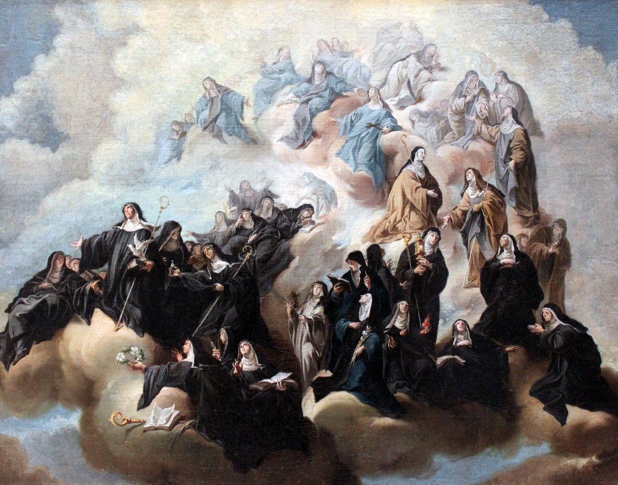St. Scholastica med nunnor av benediktinerorden och dess grenar av Johann Jakob Zeiller