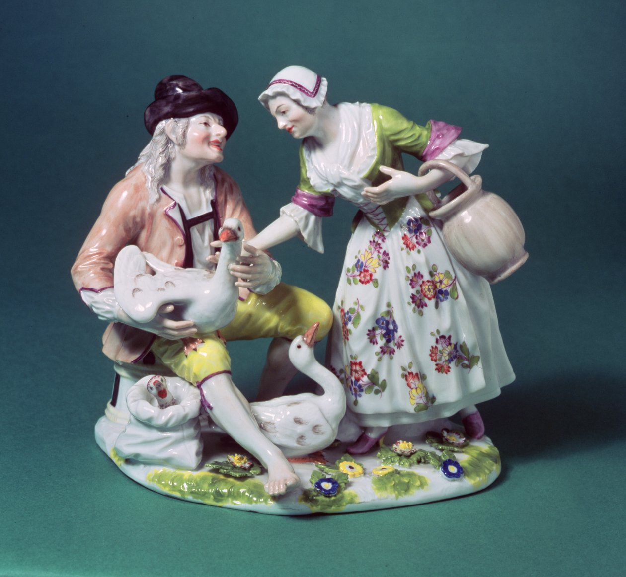 Meissen-figur av en fjäderfäförsäljare, ca 1750 (porslin) av Johann Joachim Kaendler