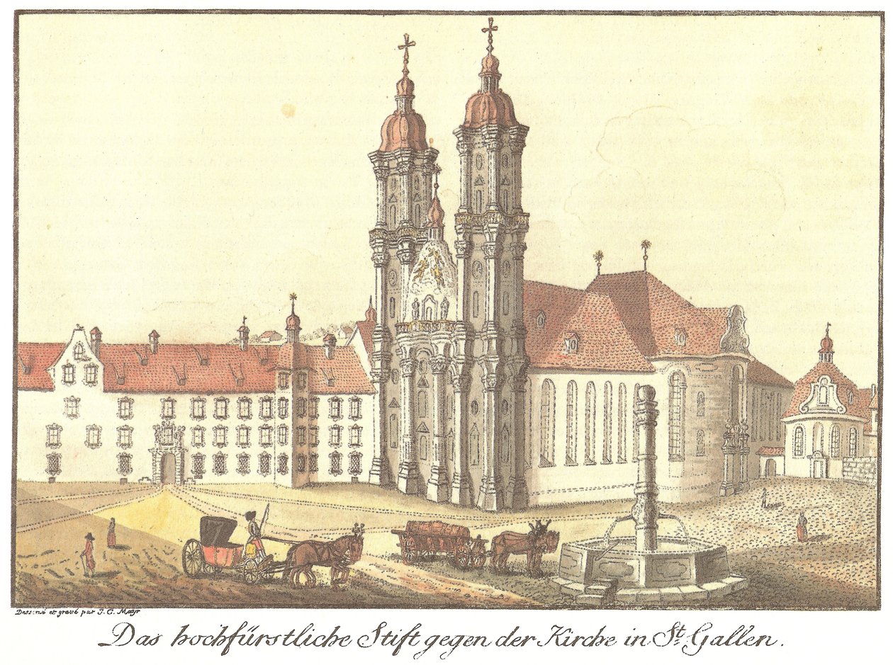 Das hochfürstliche Stift gegen der Kirche in St. Gallen (Originaltitel) av Johann Konrad Mayr