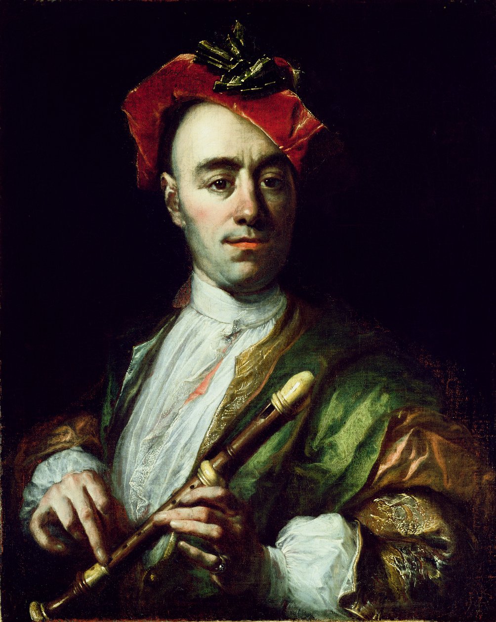 Porträtt av en inspelare av Johann Kupetzky