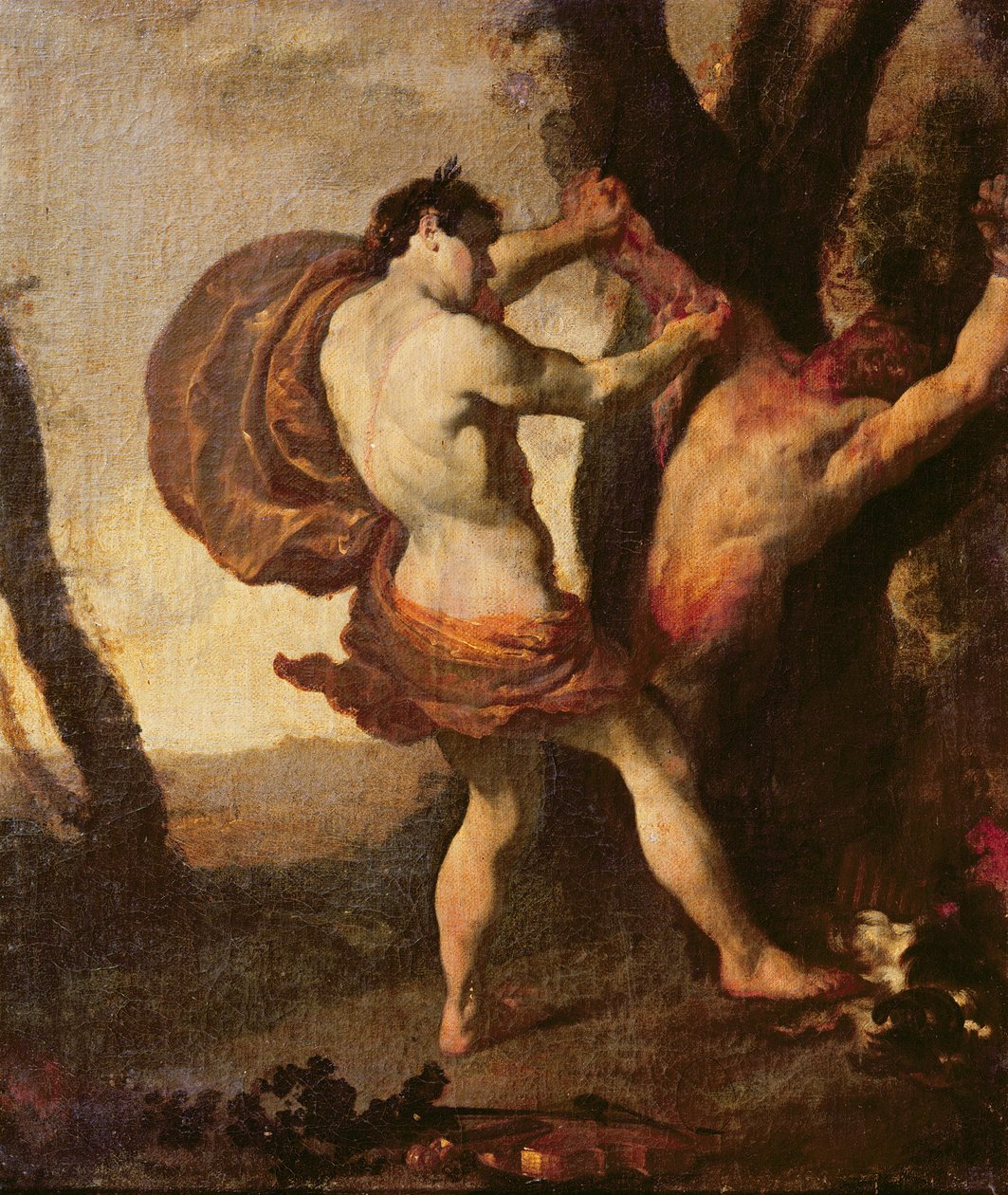 Apollo akichuna Marsyas, c.1627 swed av Johann Liss or Lis or von Lys