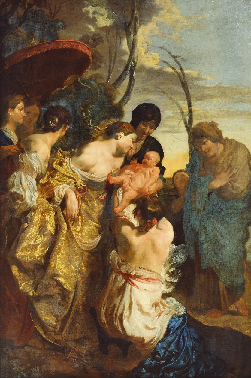 Moses räddad från att drunkna, ca. 1625-31 av Johann Liss or Lis or von Lys
