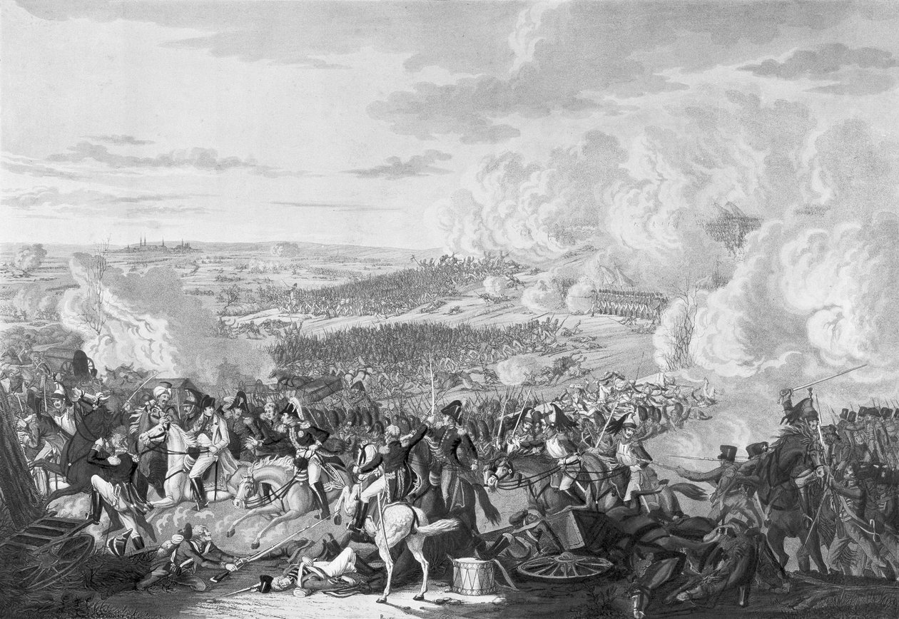 Napoleons flykt i slaget vid Waterloo, 18 juni 1815, 1816 (akvatint) av Johann Moritz Rugendas