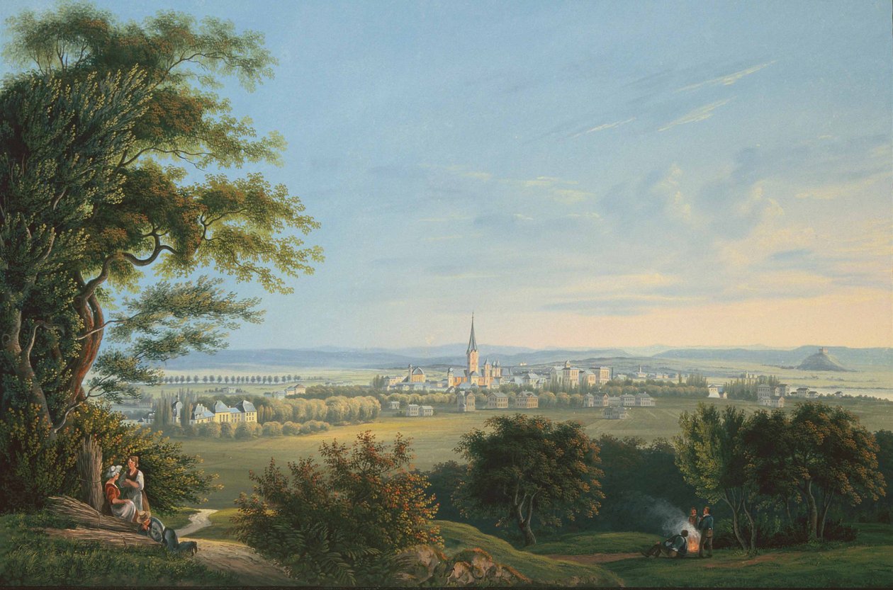 Utsikt över staden Vevay och dess omgivning av Johann Ludwig Bleuler