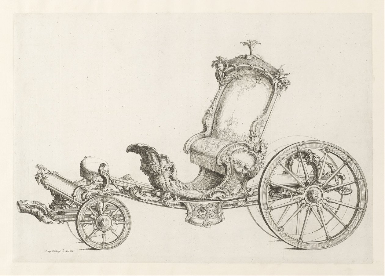 Design för en cabriolet av Johann Michael Hoppenhaupt