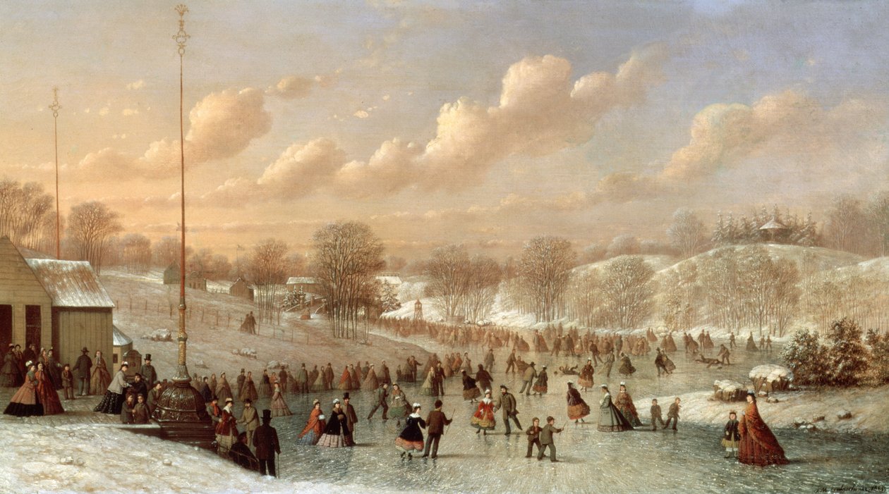 Skridskobana, Central Park, 1865 av Johann Mongels Culverhouse