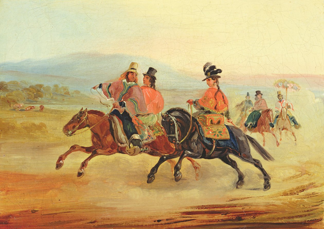 Chilenska ryttare, ca 1835-36 av Johann Moritz Rugendas