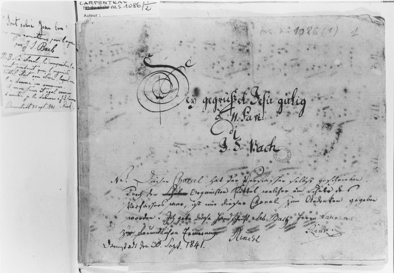 Koralvariationer för orgel av Johann Sebastian Bach: 