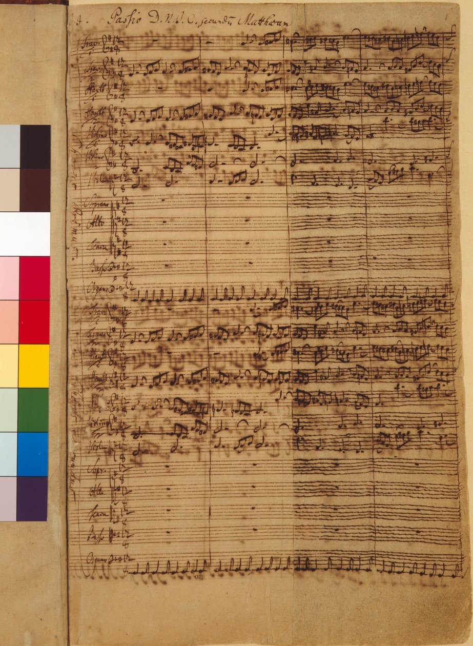 Vår Herres passion J.C. enligt evangelisten Matteus BWV 244, 1730-talet (penna på papper) av Johann Sebastian Bach