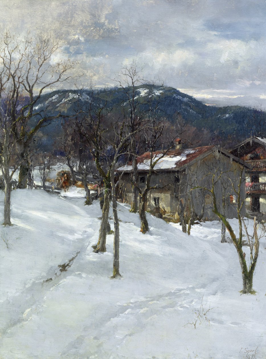 Vinterlandskap nära Kutterling, 1899 av Johann Sperl