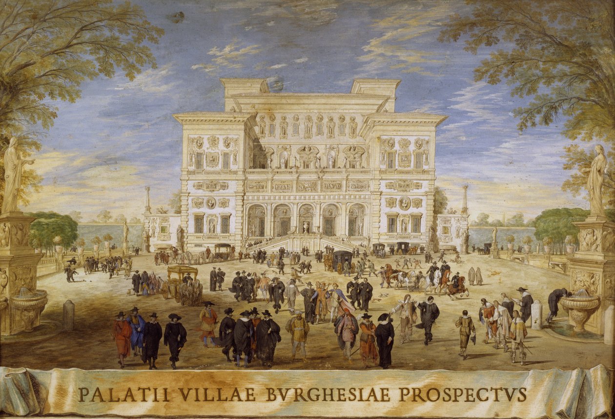 Utsikt över Villa Borghese av Johann Wilhelm Baur