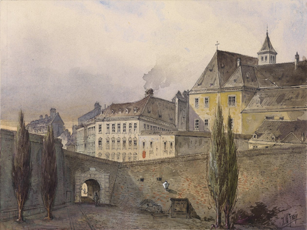 Stadsvy från Wien av Johann Wilhelm Frey