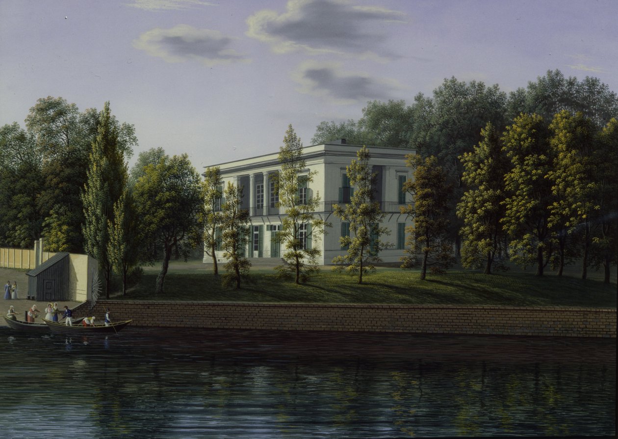 Den nya paviljongen i Charlottenburgs trädgård, ca 1824-25 av Johann Wilhelm Gottfried Barth