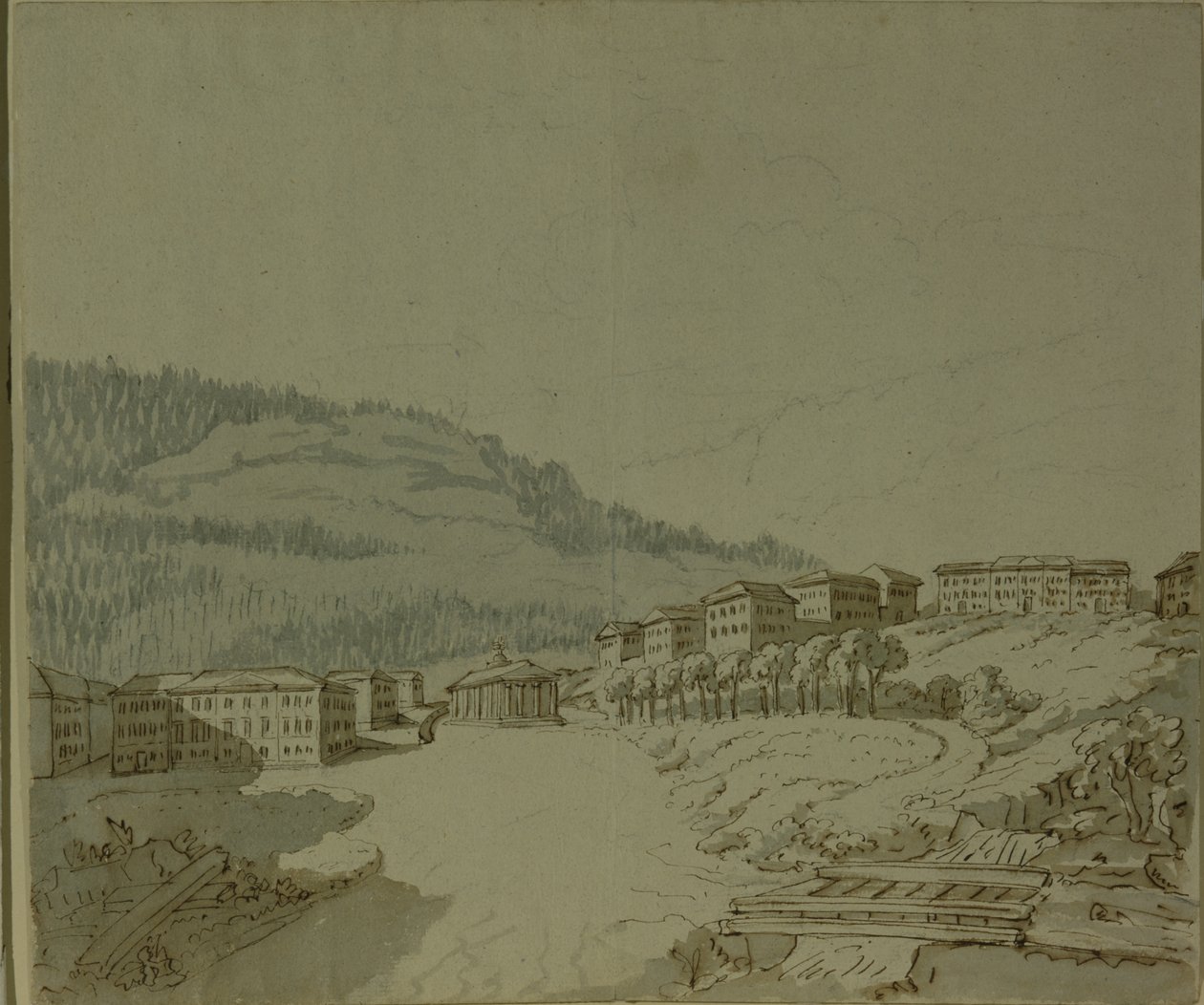 Korsfontän i Marienbad (penna, bläck och tvätt på papper) av Johann Wolfgang von Goethe