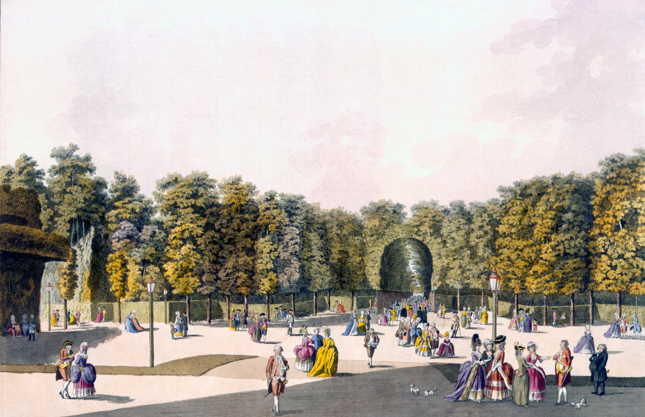 Utsikt över "Suckarnas promenad" vid Augarten, Wien, 1790-talet av Johann Ziegler