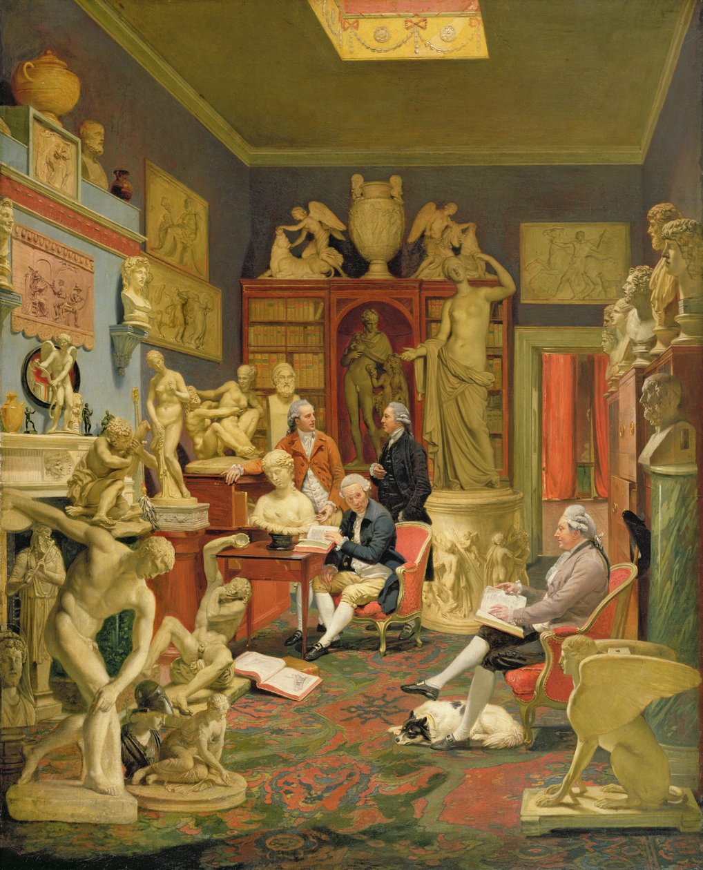 Charles Townley och hans vänner i Towneley Gallery, 33 Park Street, Westminster, 1781-83 av Johan Joseph Zoffany