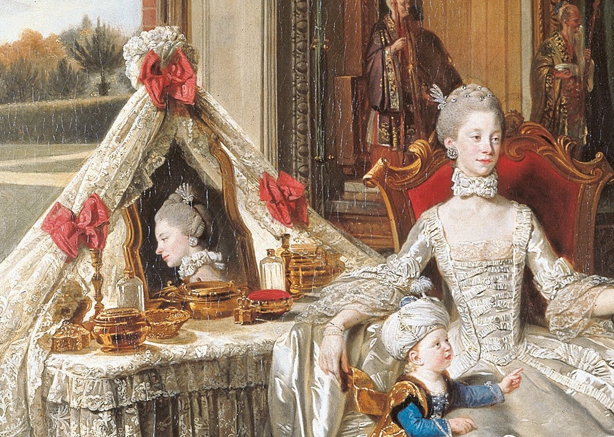 Queen Charlotte 1744-1818 with her Two Eldest Sons  av Johan Joseph Zoffany