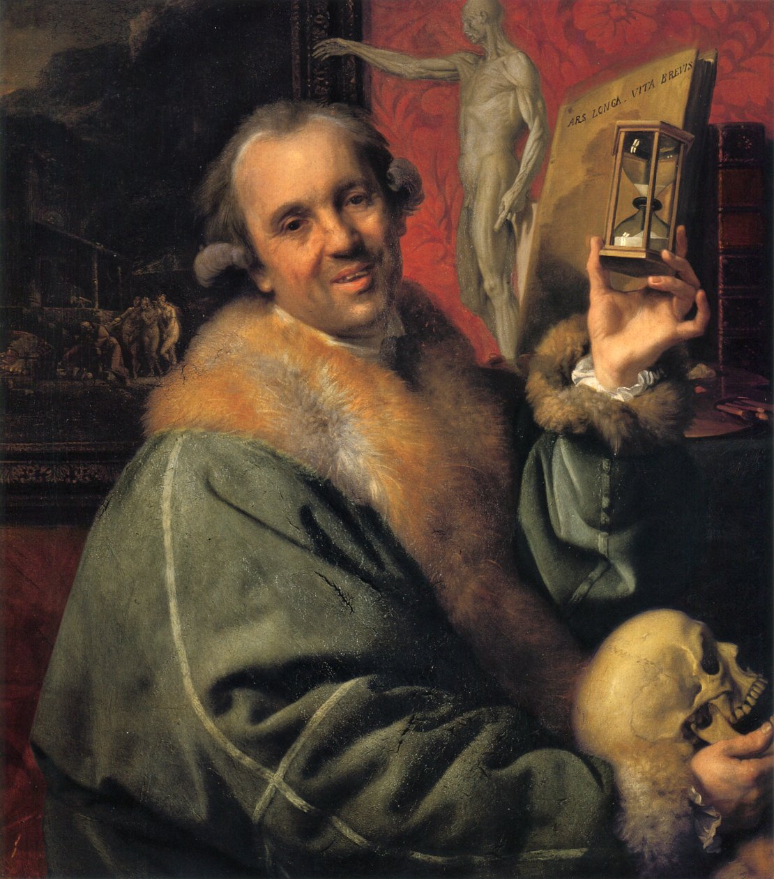 Självporträtt (med timglas och skalle) av Johan Joseph Zoffany