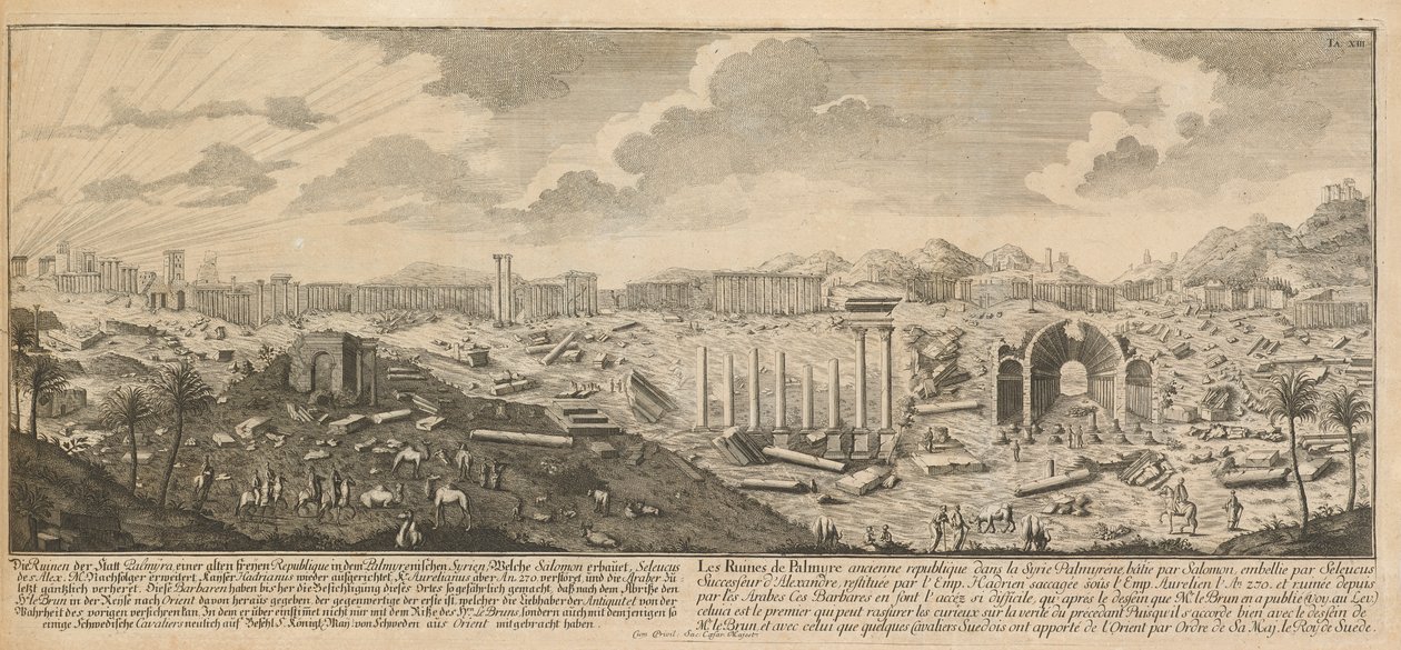 Ruinerna av Palmyra, antika staden i Syrien av Johann Adam Delsenbach