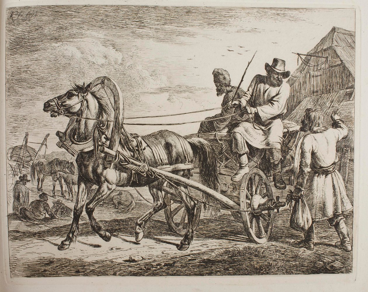En rysk bondvagn av Johann Adam Klein