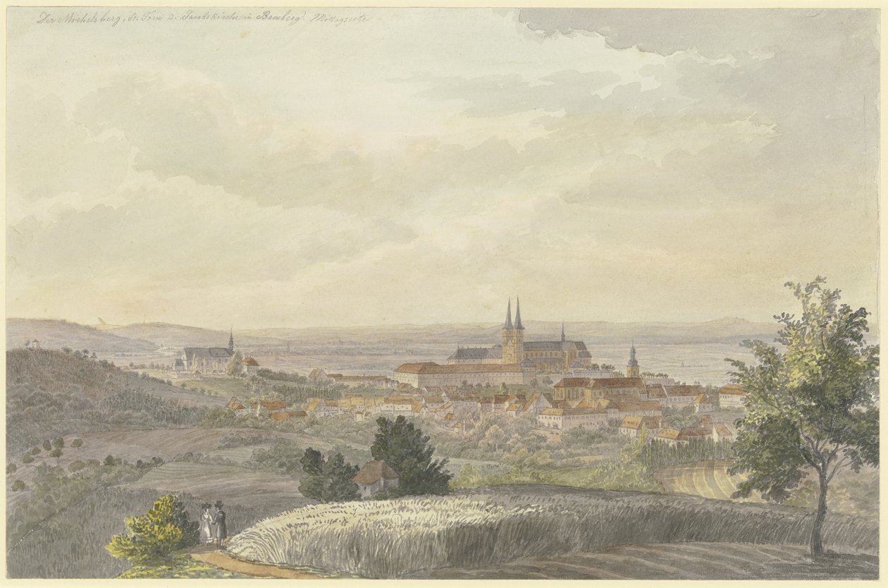Utsikt över Bamberg från söder av Johann Adam Klein