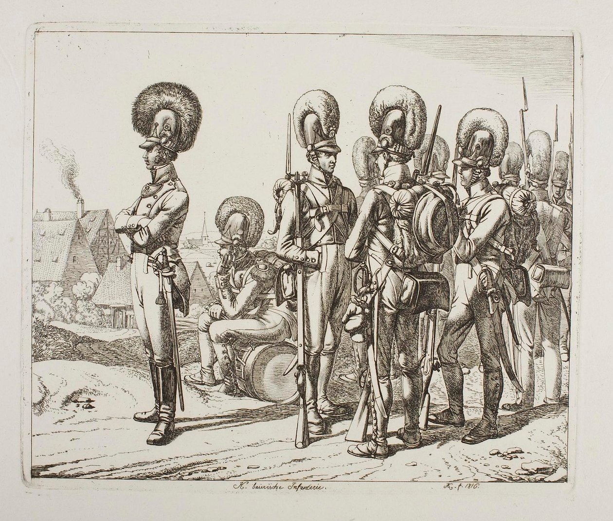 Bayerska infanterister av Johann Adam Klein