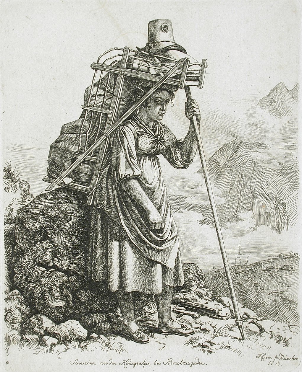 Mjölkpiga från Berchtesgaden av Johann Adam Klein