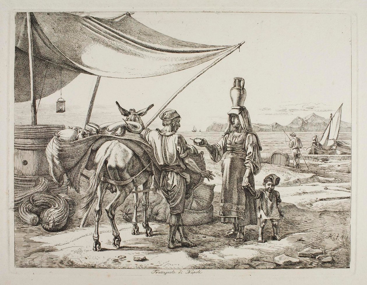 Frukthandlare från Neapel av Johann Adam Klein