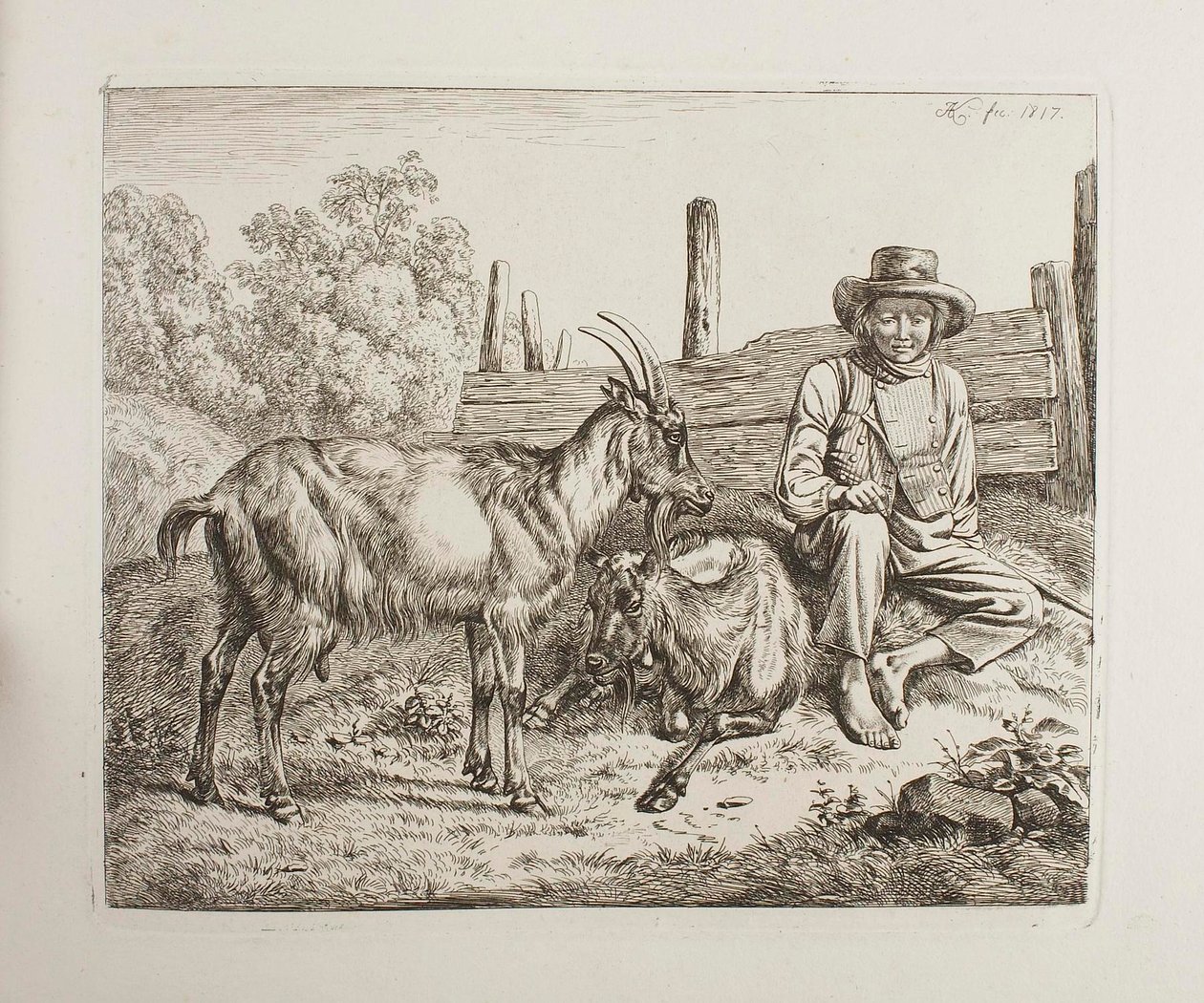 Herde med getter av Johann Adam Klein
