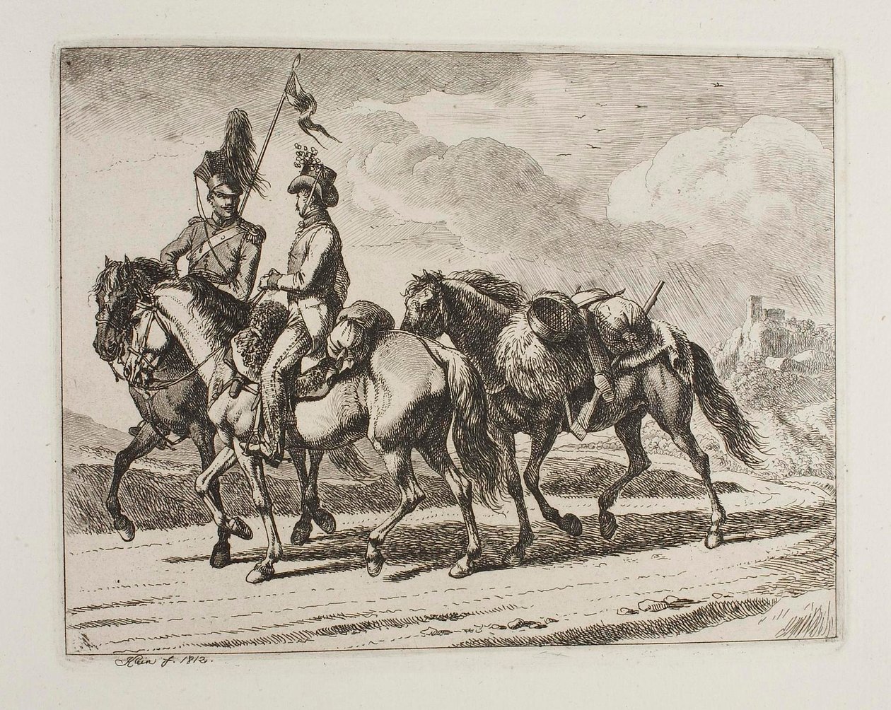 Militära ryttare av Johann Adam Klein