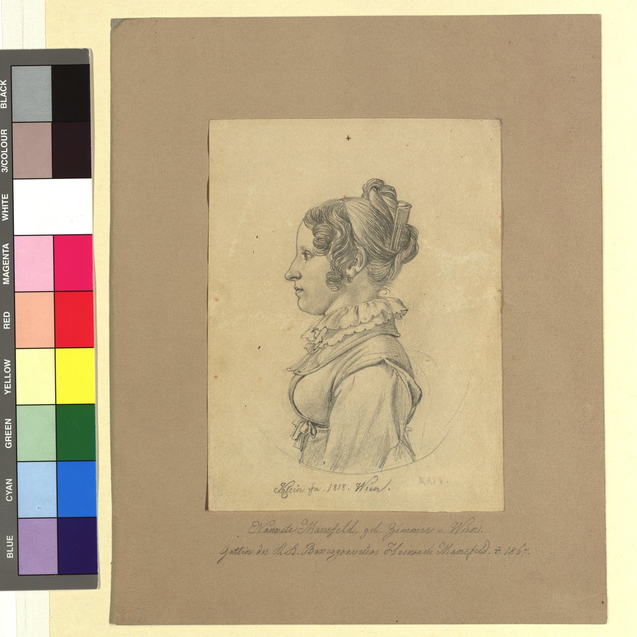 Nannete (Anna Maria) Mansfeld, född Zimmer (hustru till Heinrich Josef Mansfeld, kopparstickare och gravör) av Johann Adam Klein