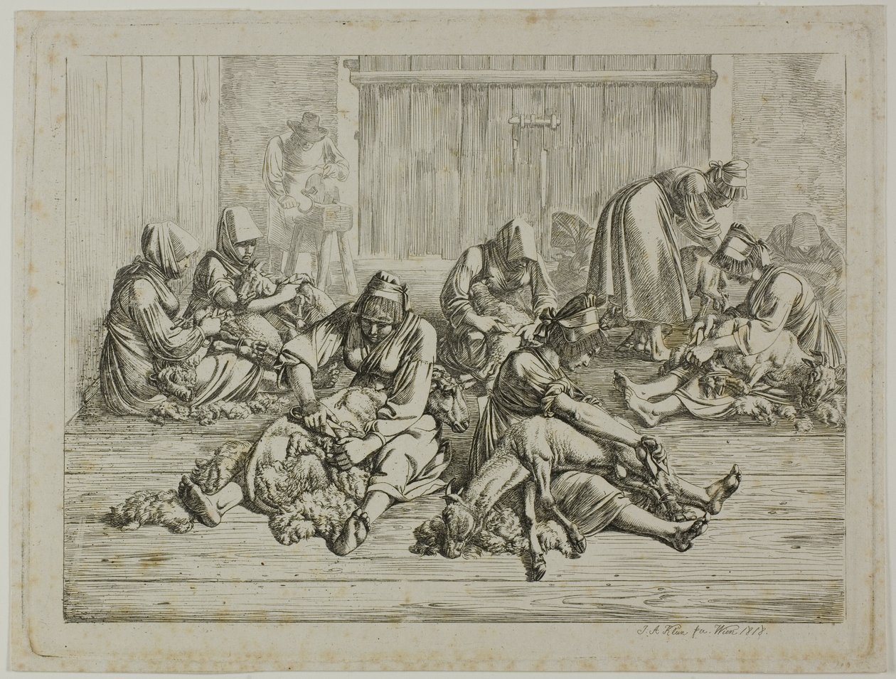 Fårklippning av Johann Adam Klein