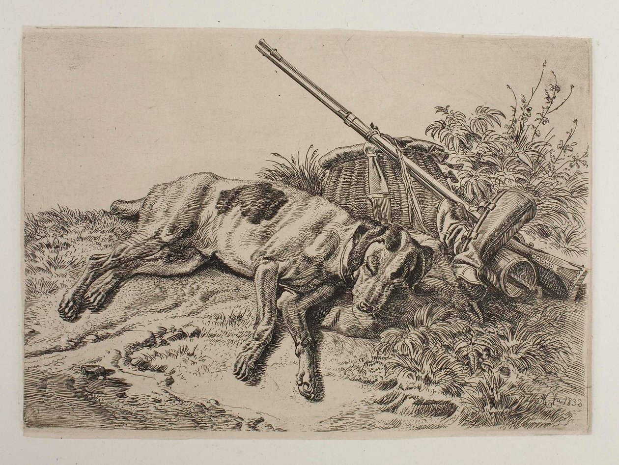 Sovande hund av Johann Adam Klein