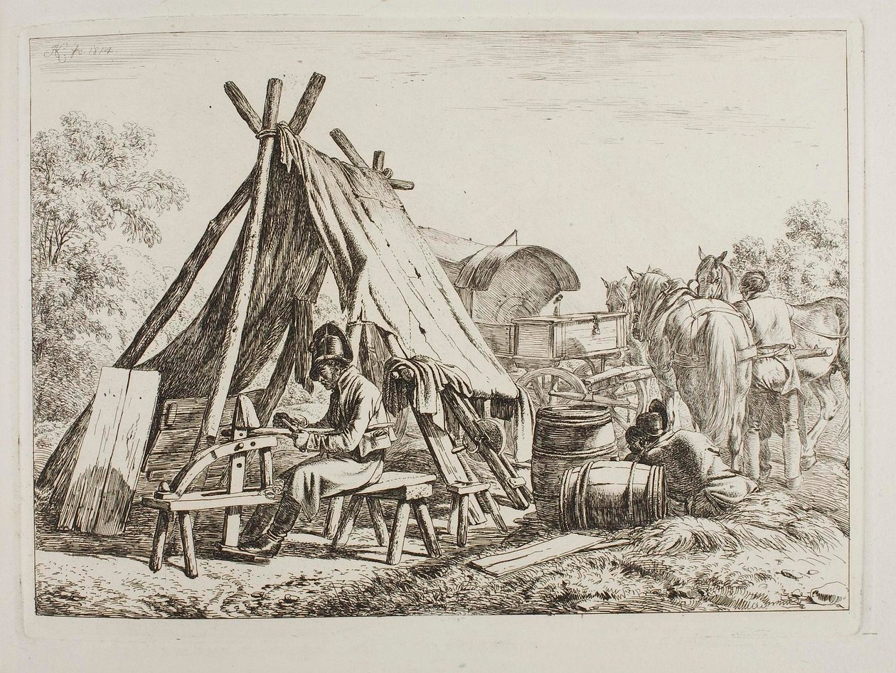 Soldater i ett militärläger av Johann Adam Klein