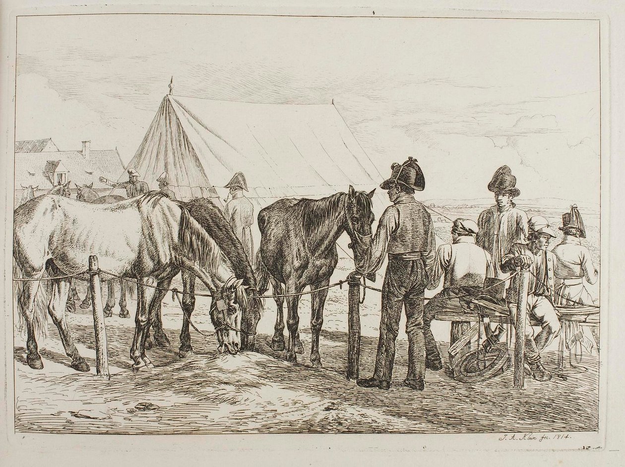 Soldater i ett militärläger av Johann Adam Klein