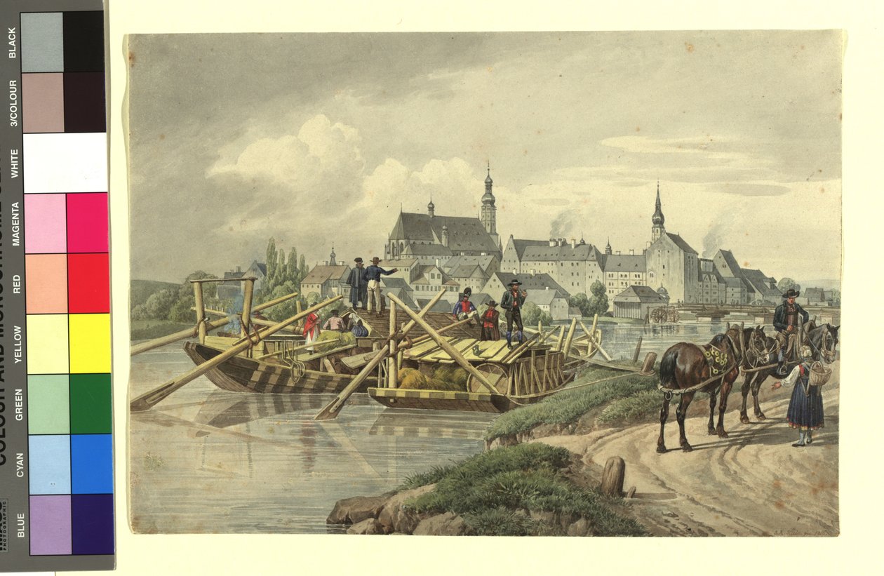 Straubing från norr av Johann Adam Klein