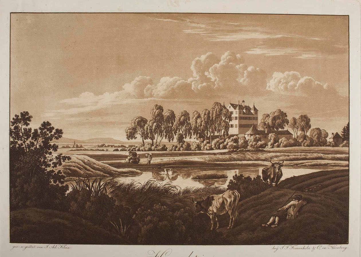 Utsikt över Hummelsteins slott nära Nürnberg av Johann Adam Klein