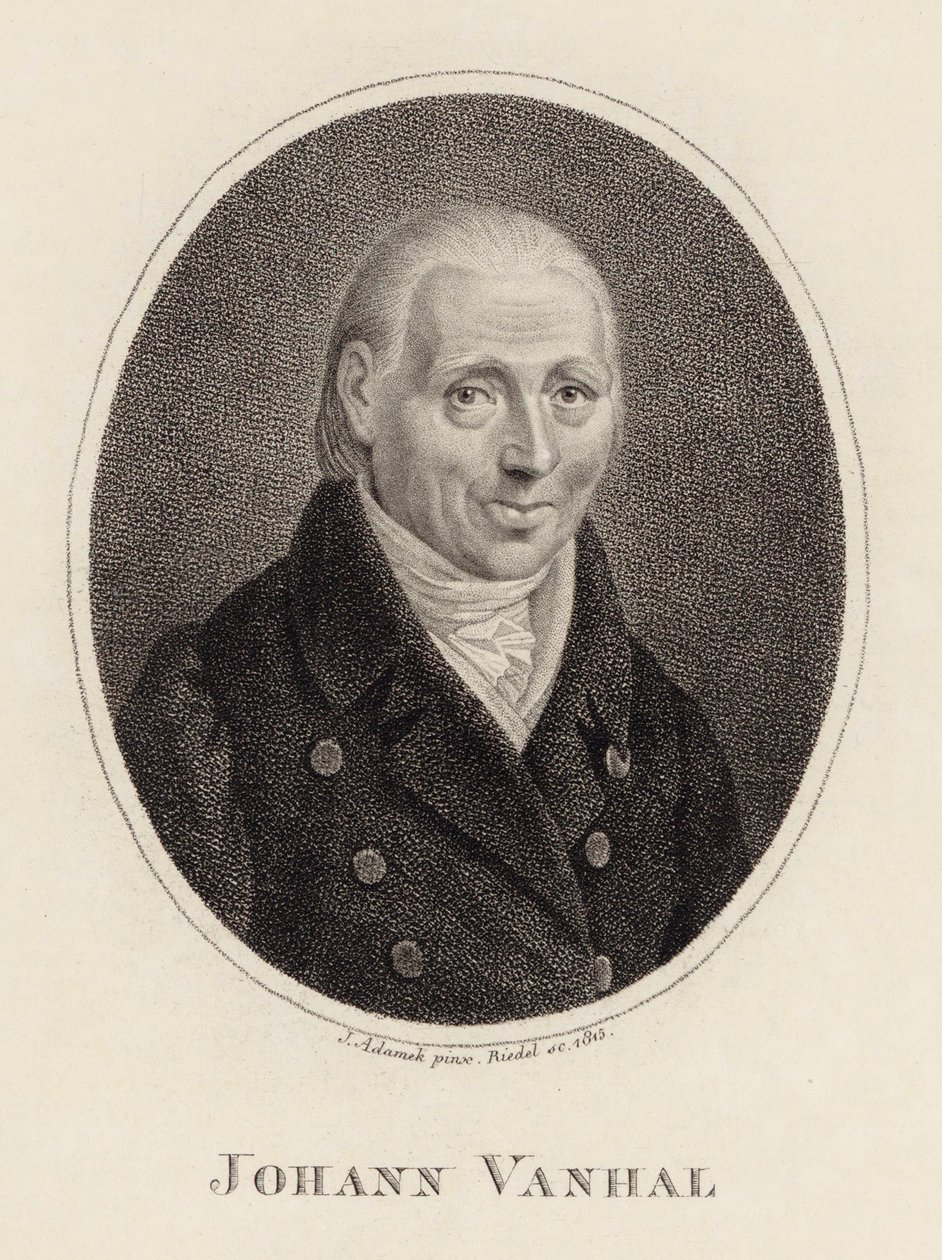 Porträtt av kompositören Johann Baptist Wanhal 1739-1813, 1815. av Johann Adamek
