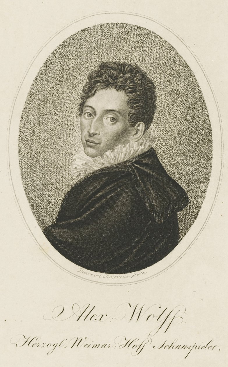 Porträtt av Pius Alexander Wolff 1782-1828, ca 1820. av Johann Adolf Rossmaesler