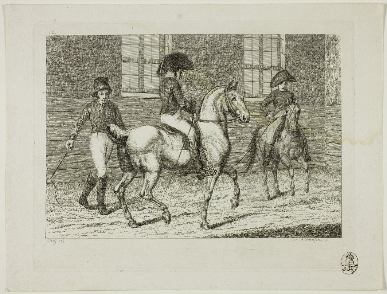 Ridskola och hästar av Johann Adolph Darnstedt