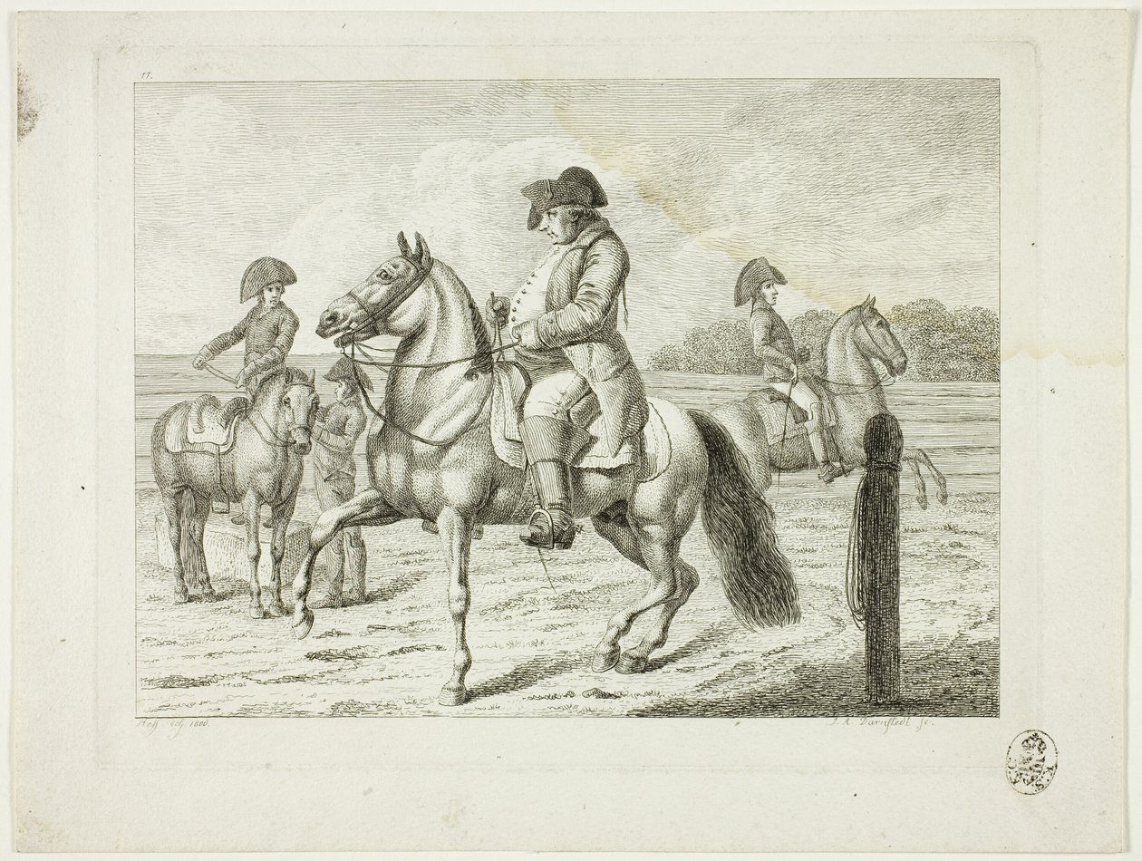Ridskola och hästar av Johann Adolph Darnstedt