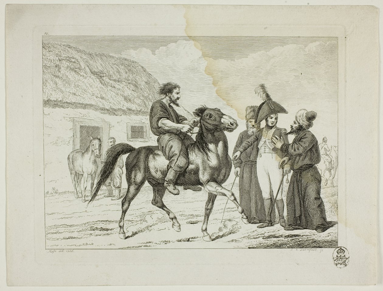 Ridskola och hästar av Johann Adolph Darnstedt